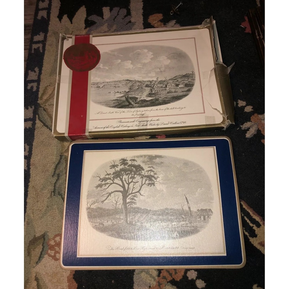 Lady Claire English Colony New South Wales Placemats 12 X 9 Cork Set 6